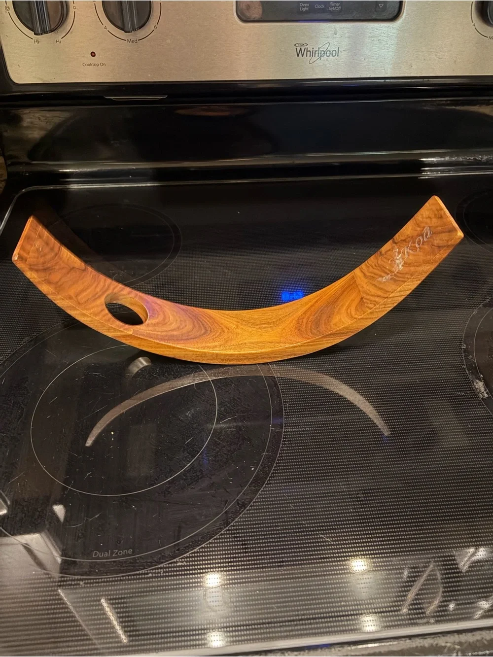 Hawaii Engraved Wooden Wine Bottle Holder - Brown